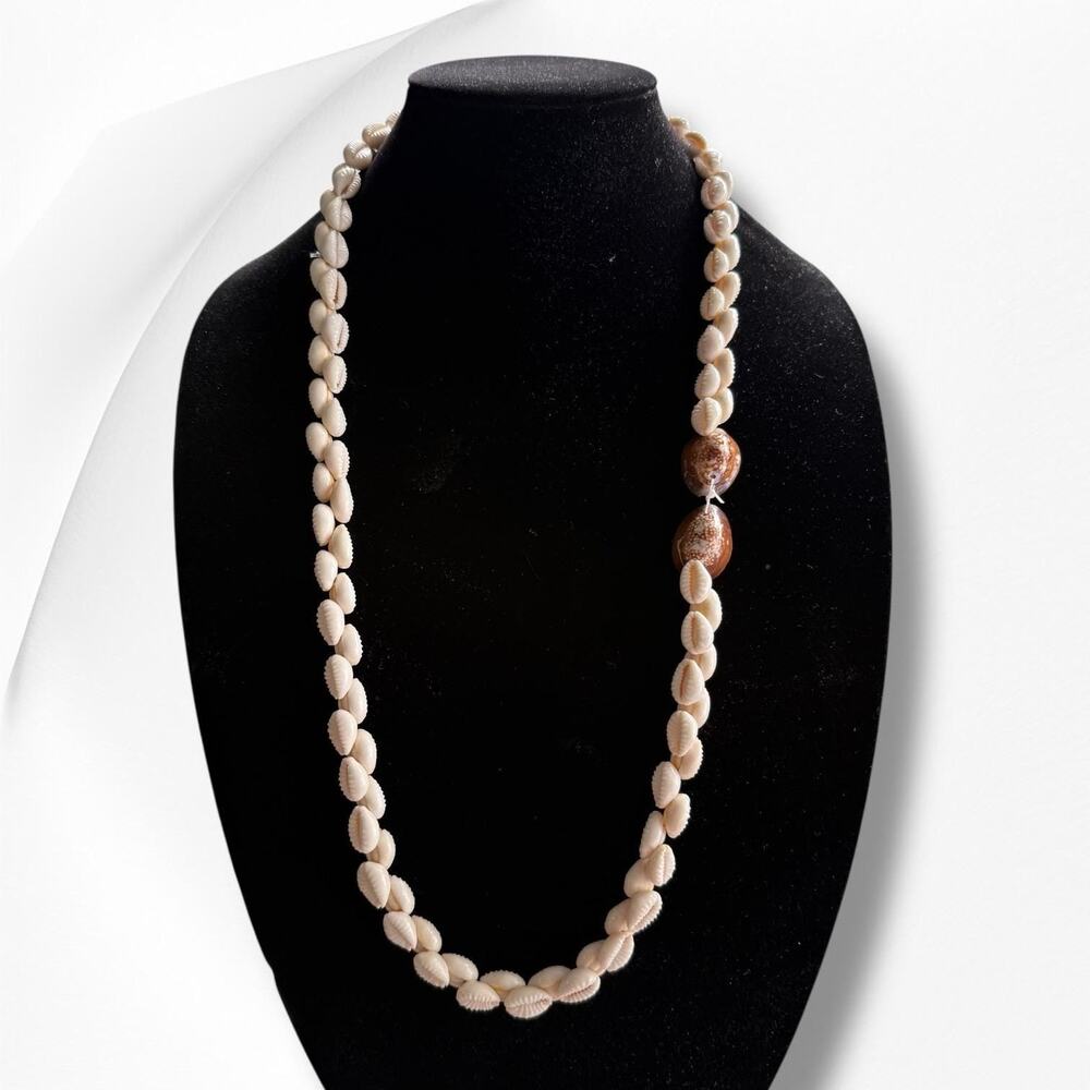 Cowrie Shell Puka 32” Tiki Luau Strand Necklace Beach Seashells